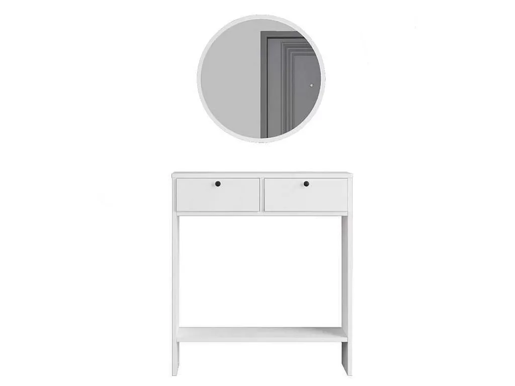 Cómoda*Venprodin Cómoda Larris Com Espelho, 2 Gavetas - - 24 Cm Branco