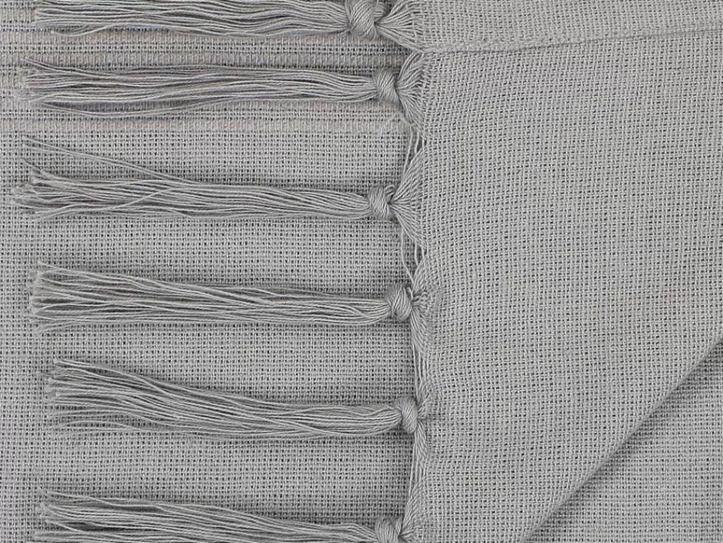 Roupa De Cama*OZAIA Colcha Com Franjas Em Algodao 230 X 250 Cm Cinza - Segna