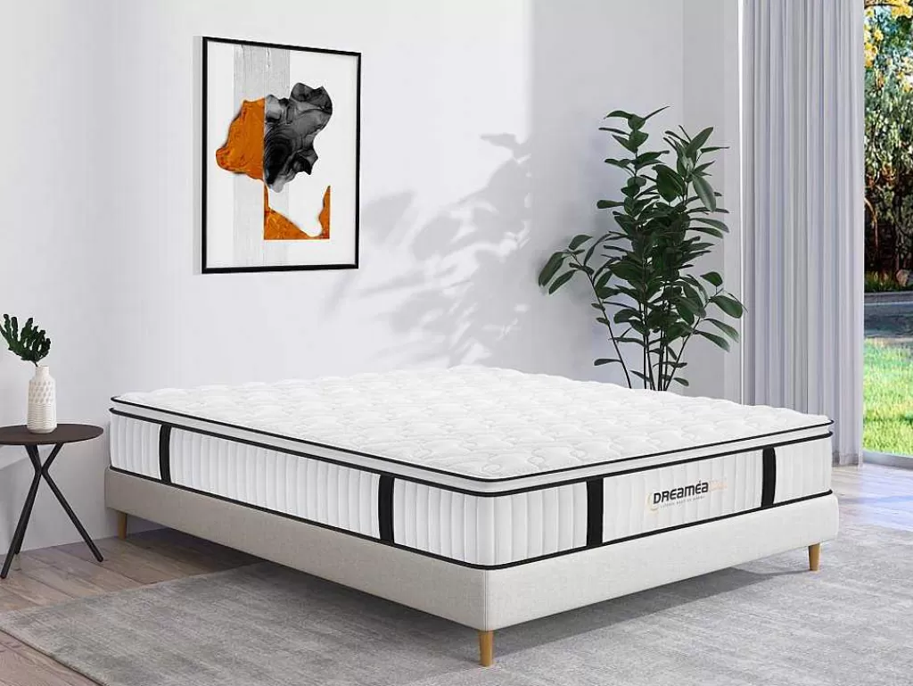 Colchão De 2 Lugares*DREAMEA HOTEL Colchão Anti-Fogo De Molas Ensacadas E Sobrecolchão Integrado Delice De - 160 X 200 Cm