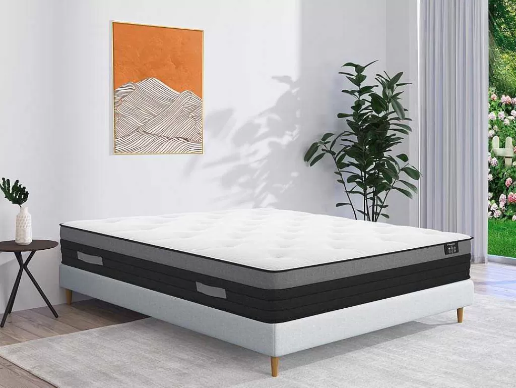 Colchão De 2 Lugares*Ysmée Colchão De 850 Molas Ensacadas Com Faixa Respiravel Airplay De Ysmee EsPéss. 24 Cm - 140 X 190 Cm