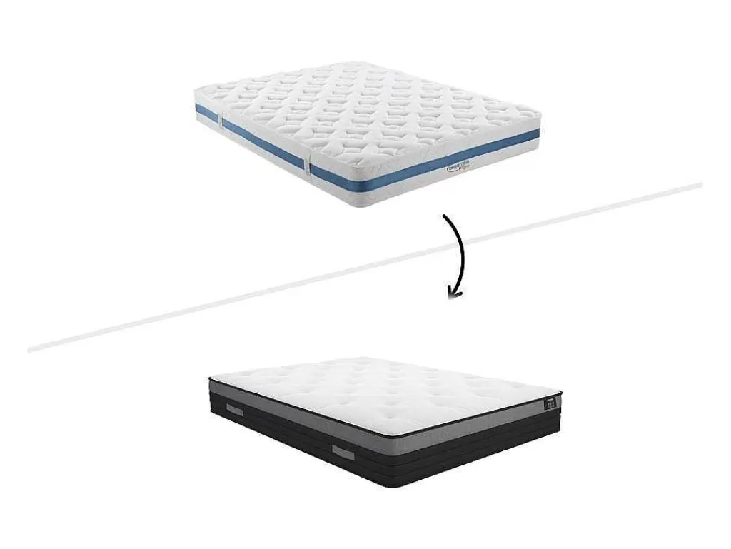 Colchão De 2 Lugares*Ysmée Colchão De 850 Molas Ensacadas Com Faixa Respiravel Airplay De Ysmee EsPéss. 24 Cm - 140 X 190 Cm