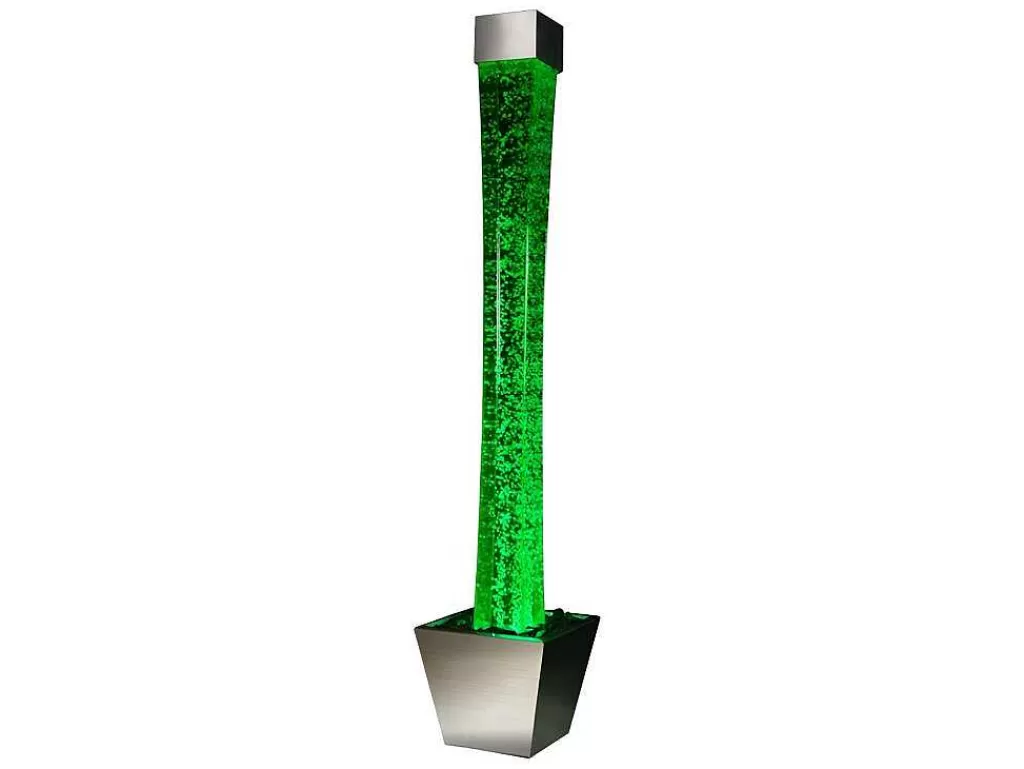 Candeeiro De Pe*OZAIA Coluna De Bolhas De Agua Com Vaso Gobie - Leds Com Cores Que Mudam - A.183 Cm