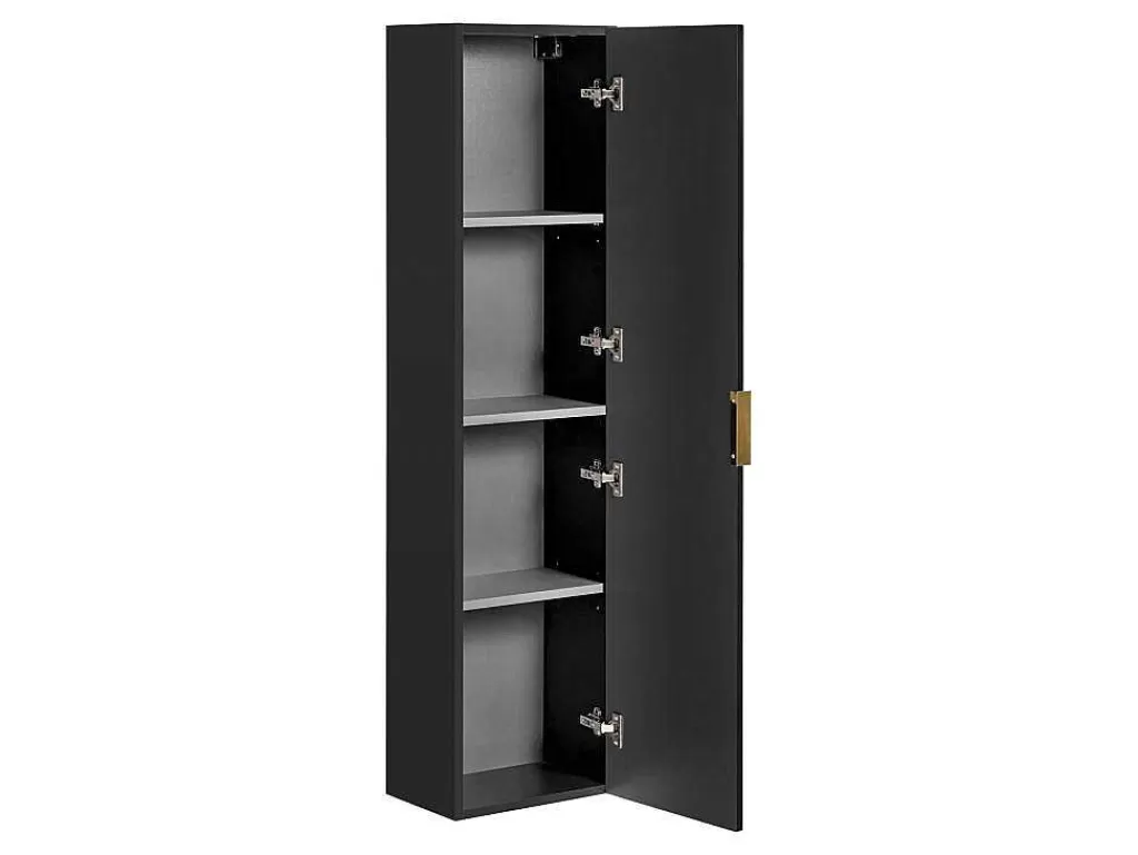 Coluna De Casa De Banho*Vente-unique Coluna De Casa De Banho Suspensa Estriada Preto A140 Cm - Zevara