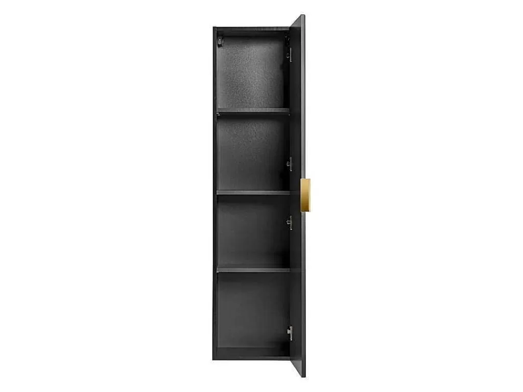 Coluna De Casa De Banho*Vente-unique Coluna De Casa De Banho Suspensa Estriada Preto A140 Cm - Zevara