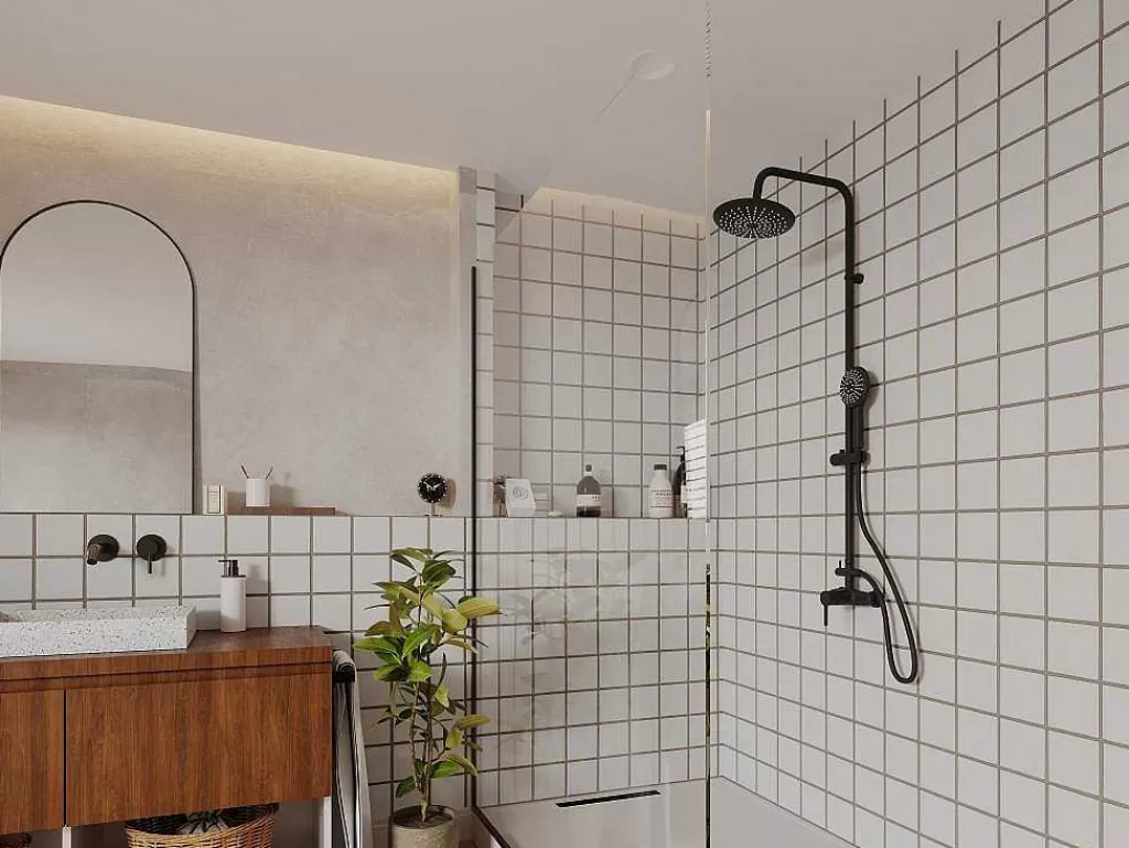 Promoções Casa De Banho & Bem-Estar*Shower & Design Coluna De Duche Aita Em Aco Inoxidavel Preto Mate - 127 Cm