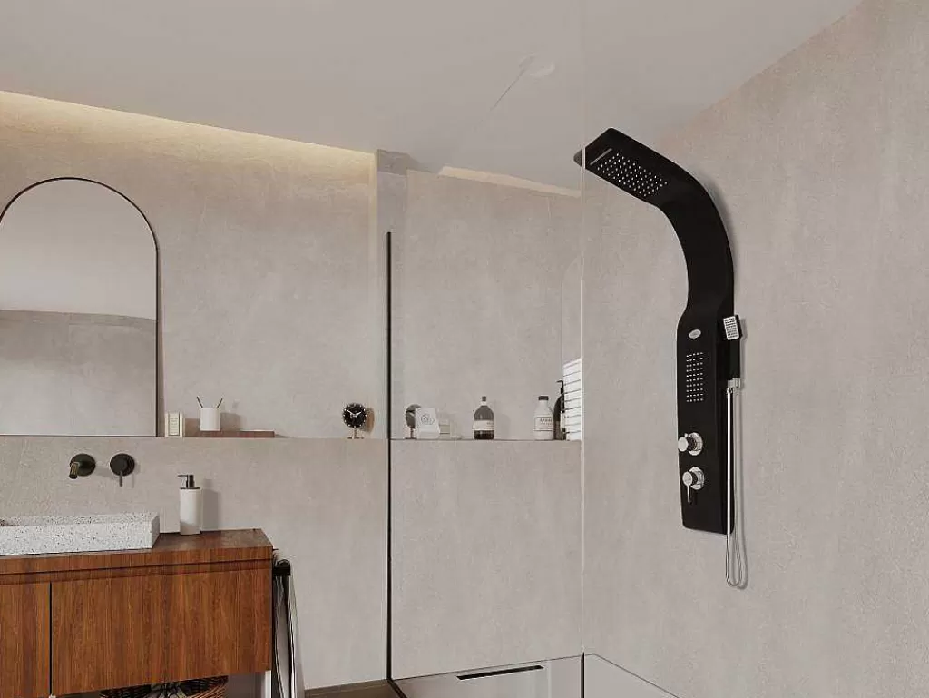 Coluna De Duche*Shower & Design Coluna De Duche Hidromassagem Kourbea - Preta - 20 X 132 Cm