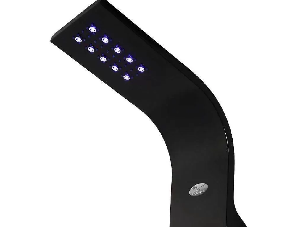 Coluna De Duche*Shower & Design Coluna De Duche Hidromassagem Termostatico Com Leds Felicita - 20 X 165 Cm - Preto