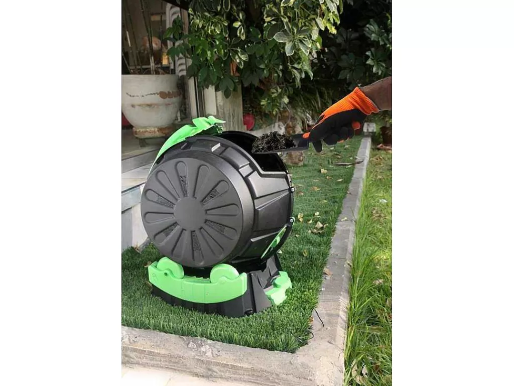 Floreira*Vente-unique Compostor Rotativo 50 Litros Com Recuperador De Liquidos C49 X L44 X A57 - Recycool