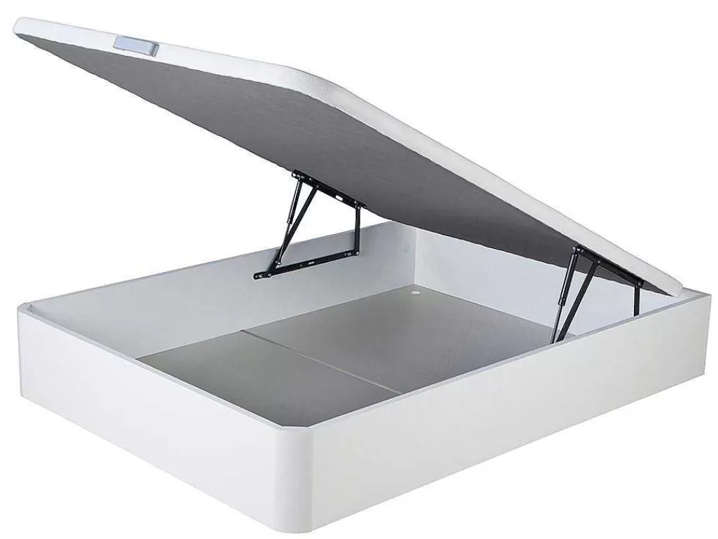 Conjunto Colchão E Sommier*Ysmée Conjunto Artigos De Cama 140 X 190 Cm Sommier Com Espaco De Arrumação Branco + Colchão De Molas Ensacadas - Prestige Da Dreamea