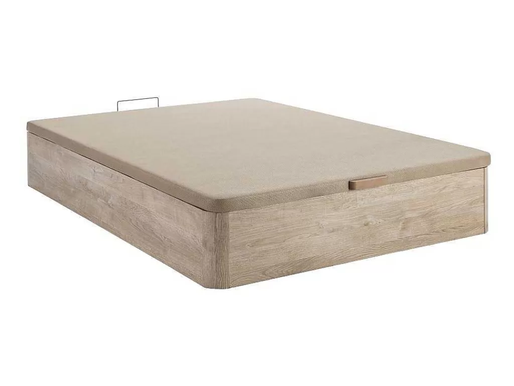 Conjunto Colchão E Sommier*DREAMEA Conjunto Artigos De Cama 160 X 200 Cm Sommier Com Espaco De Arrumação Natural Claro + Colchão De Espuma Hd - Heaven Da