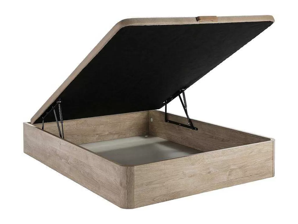Conjunto Colchão E Sommier*DREAMEA Conjunto Artigos De Cama 160 X 200 Cm Sommier Com Espaco De Arrumação Natural Claro + Colchão De Espuma Hd - Heaven Da