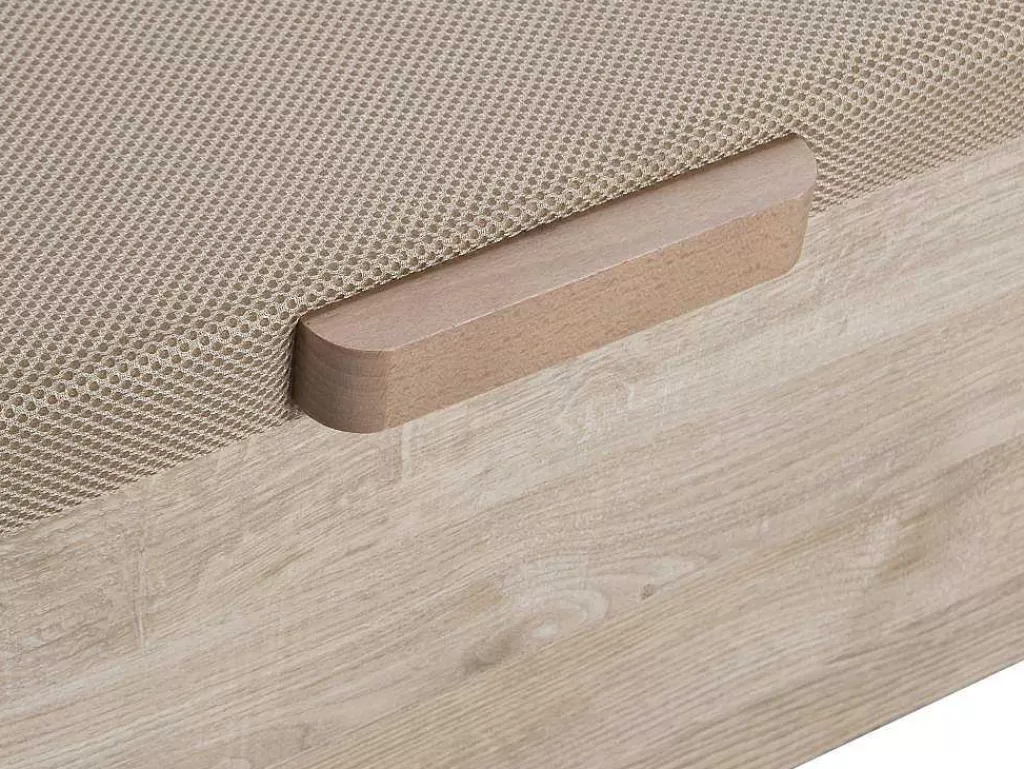 Conjunto Colchão E Sommier*DREAMEA Conjunto Artigos De Cama 160 X 200 Cm Sommier Com Espaco De Arrumação Natural Claro + Colchão De Espuma Hd - Heaven Da