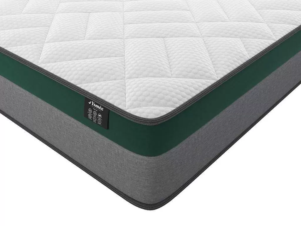 Conjunto Colchão E Sommier*Ysmée Conjunto Artigos De Cama 160 X 200 Cm Sommier Com Espaco De Arrumação Natural Claro + Colchão De Molas Ensacadas - Prestige Da Ysmee