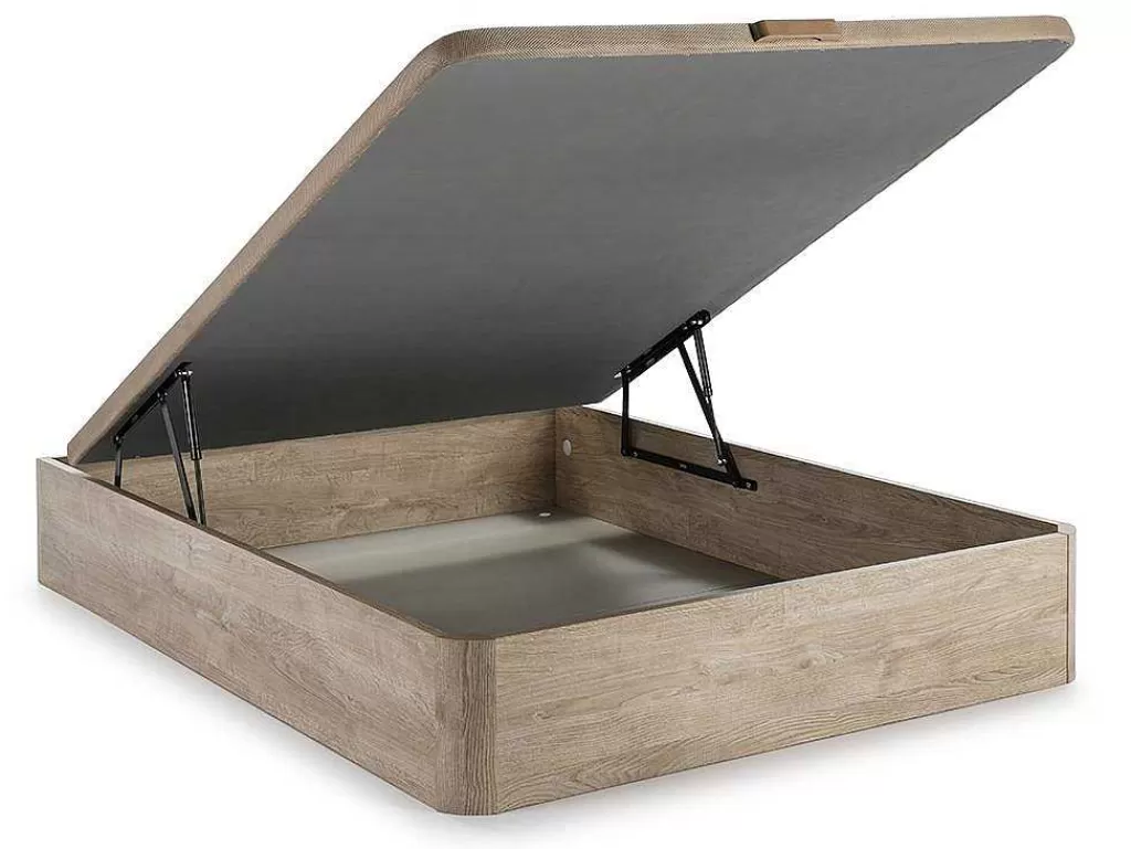 Conjunto Colchão E Sommier*Ysmée Conjunto Artigos De Cama 160 X 200 Cm Sommier Com Espaco De Arrumação Natural Claro + Colchão De Molas Ensacadas - Prestige Da Ysmee
