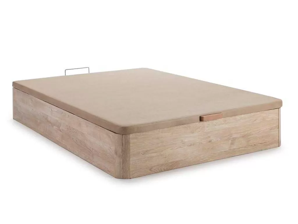 Conjunto Colchão E Sommier*Ysmée Conjunto Artigos De Cama 160 X 200 Cm Sommier Com Espaco De Arrumação Natural Claro + Colchão De Molas Ensacadas - Prestige Da Ysmee