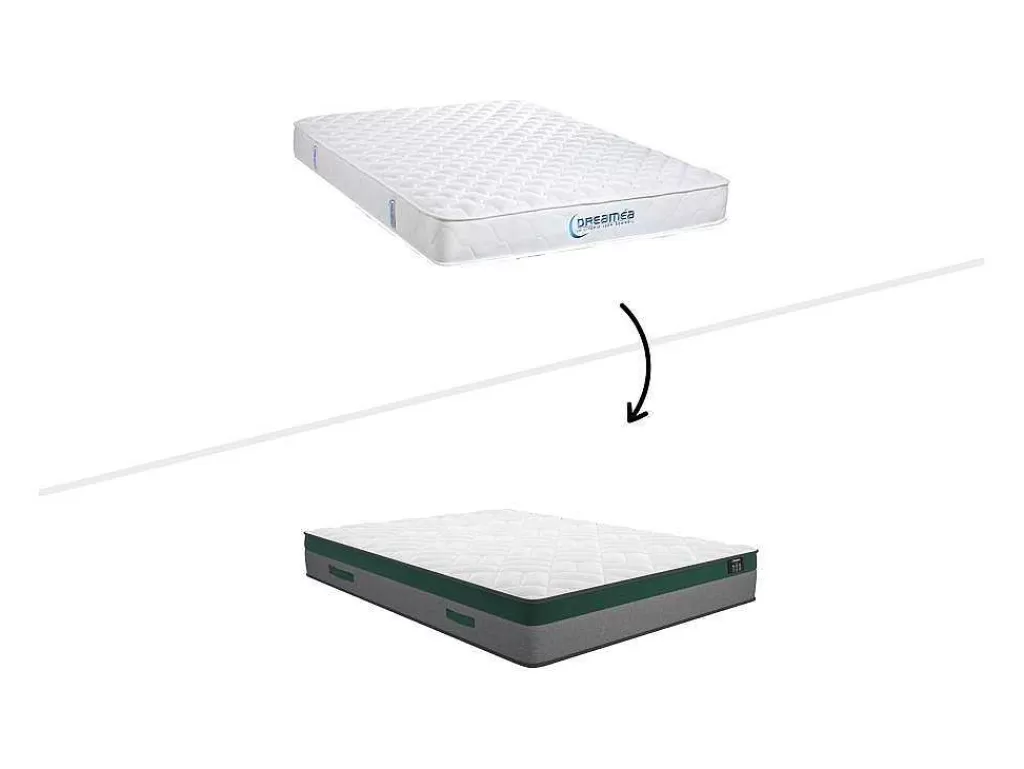 Conjunto Colchão E Sommier*Ysmée Conjunto Artigos De Cama 160 X 200 Cm Sommier Com Espaco De Arrumação Natural Claro + Colchão De Molas Ensacadas - Prestige Da Ysmee