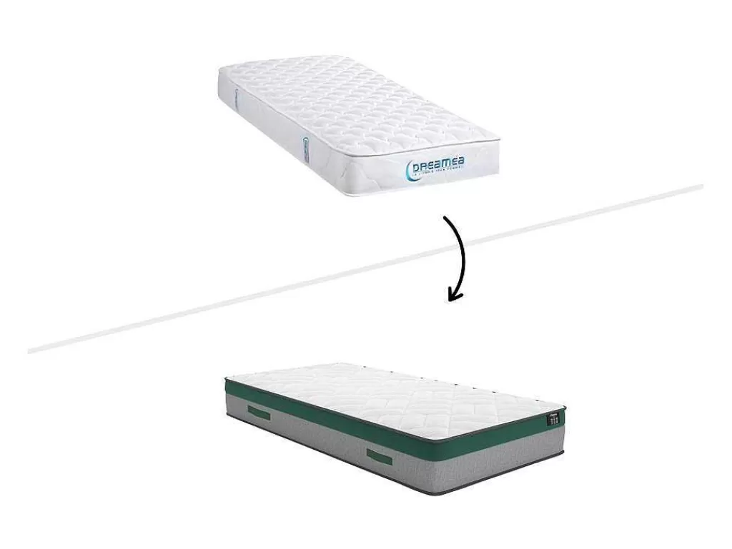 Conjunto Colchão E Sommier*Ysmée Conjunto Artigos De Cama 90 X 190 Cm Sommier Com Espaco De Arrumação Branco + Colchão De Molas Ensacadas - Prestige Da Dreamea