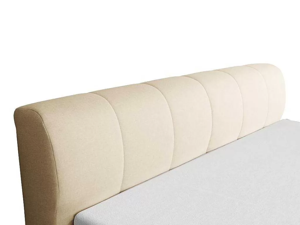 Cama Boxspring, Cama Continental*Ysmée Conjunto Completo Boxspring Cabeceira De Cama + Sommier Com Leds + Colchão 160X200 Cm Tecido Bege - Otaru De Ysmee