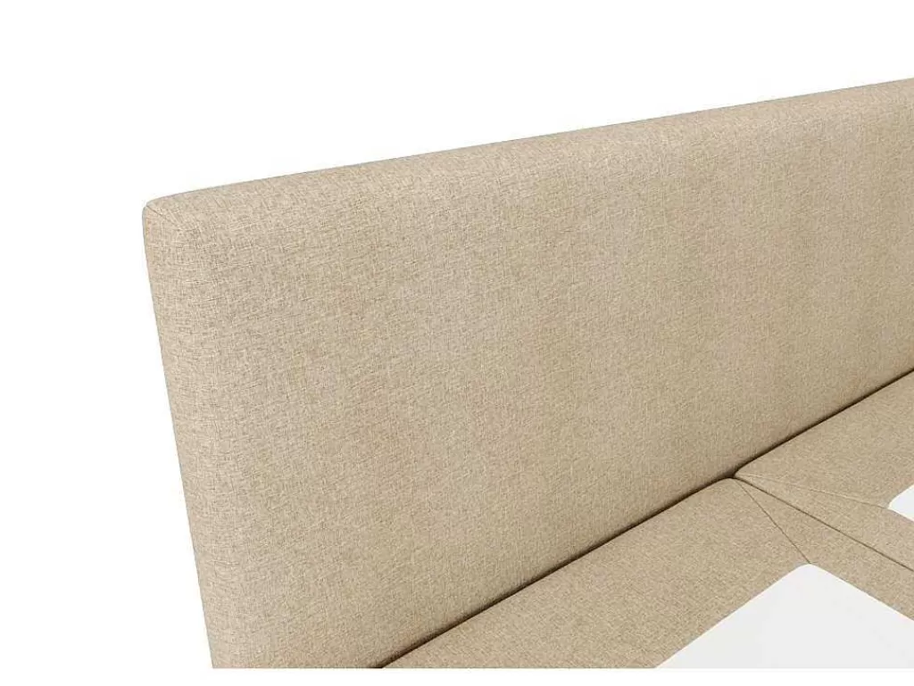 Cama Boxspring, Cama Continental*Ysmée Conjunto Completo Boxspring Com Cabeceira + Sommier + Colchão + Sobrecolchão 180 X 200 Cm Tecido Bege - Onan De Ysmee