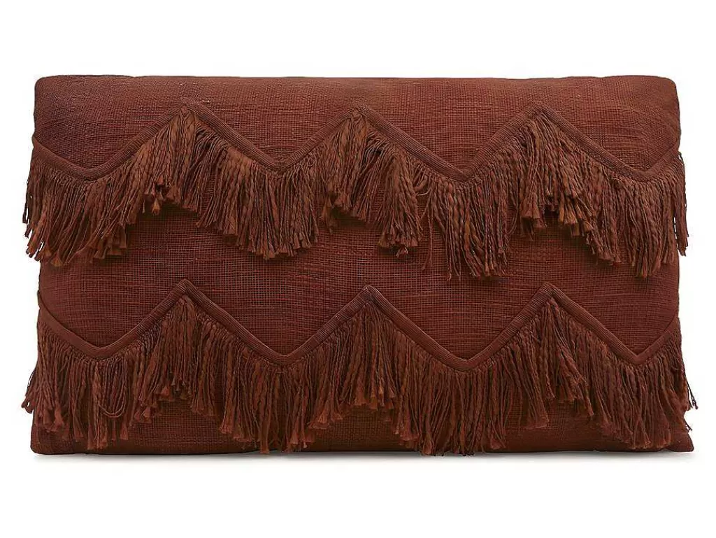Têxtil De Casa*OZAIA Conjunto De 2 Almofadas 100% Algodao Com Franjas De 30 X 50 Cm Cor Terracota - Bonel