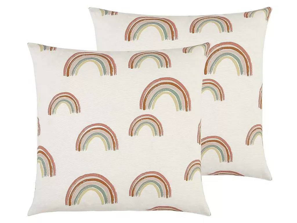 Têxtil De Casa*OZAIA Conjunto De 2 Almofadas Arco-Iris Em Algodao 45 X 45 Cm Multicolor - Archy