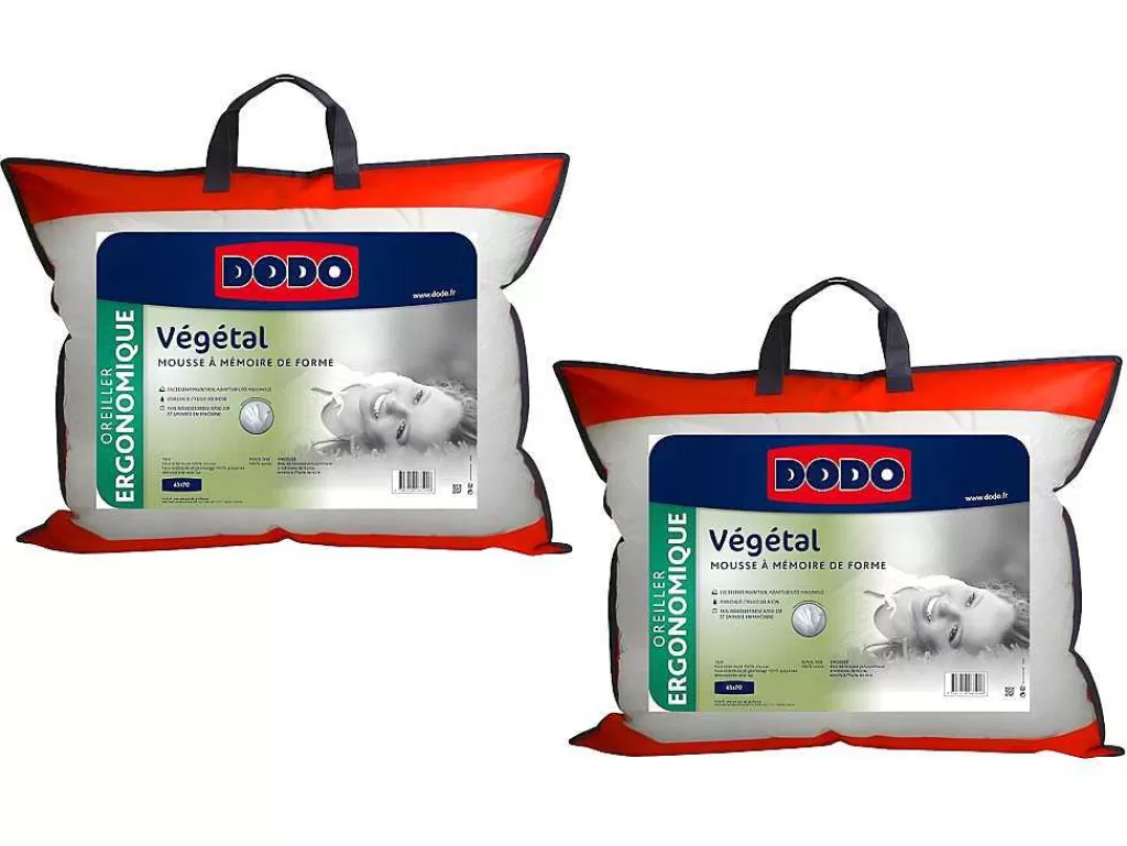 Almofada*DODO Conjunto De 2 Almofadas Ergonomicas Com Memória De Forma 45X70Cm - Vegetal