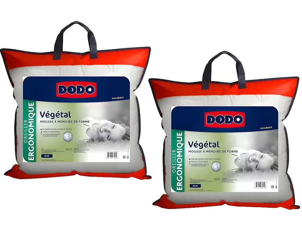 Almofada*DODO Conjunto De 2 Almofadas Ergonomicas Com Memória De Forma 60X60Cm - Vegetal