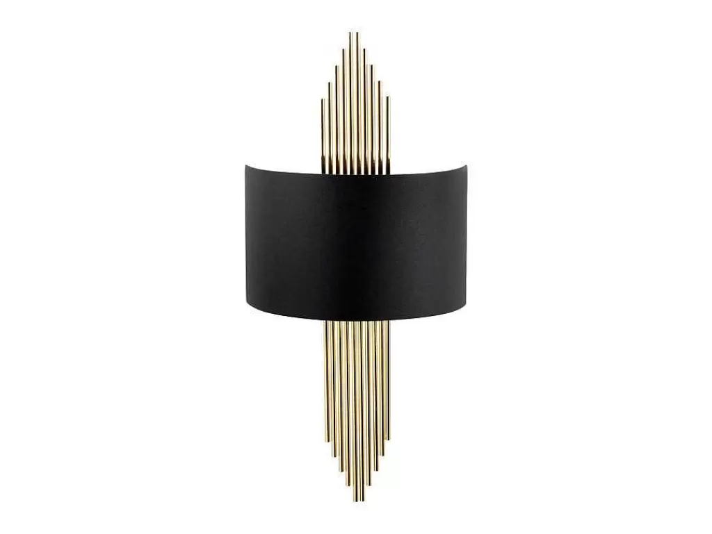 Candeeiro De Parede*OZAIA Conjunto De 2 Apliques Art Deco Metal L22Xa75 Cm, Preto E Dourado - Sangarius
