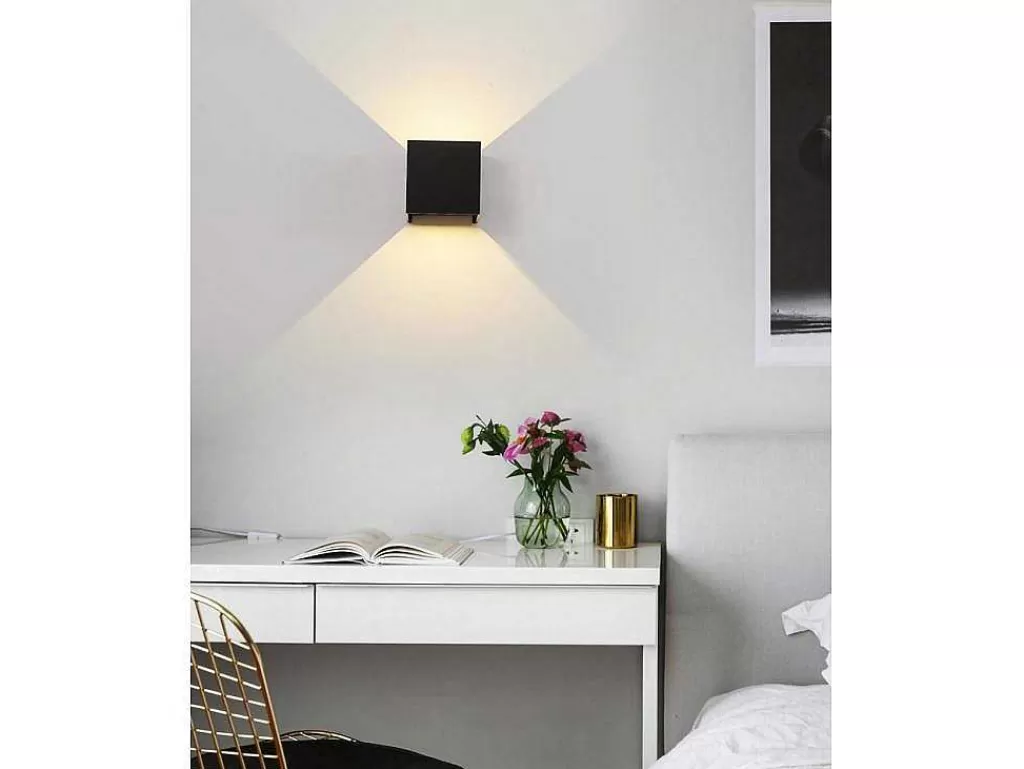 Candeeiro De Parede*OZAIA Conjunto De 2 Apliques Led Em Aluminio A. 10 Preto - Paisley
