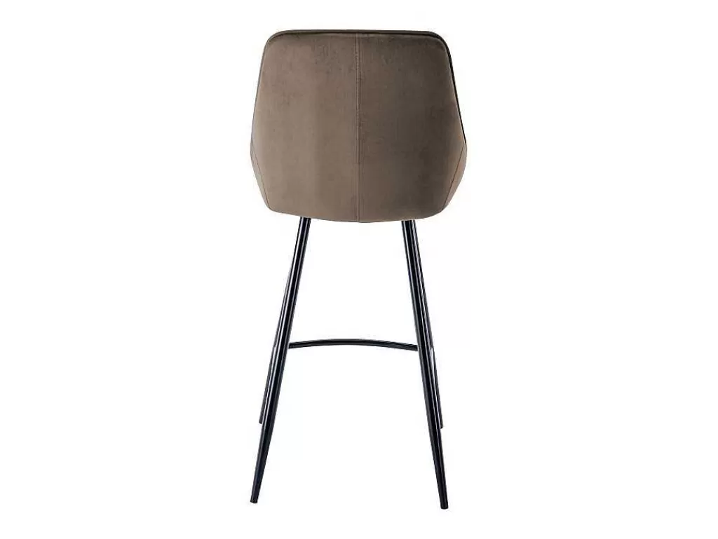Bancos De Bar*Vente-unique Conjunto De 2 Bancos Altos Em Veludo Cor Taupe - Masurie