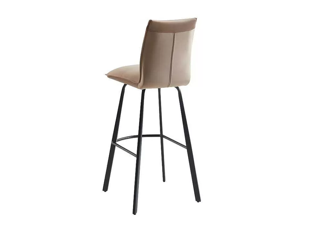 Bancos De Bar*Vente-unique Conjunto De 2 Bancos Altos Em Veludo E Metal Cor Taupe - Indilane
