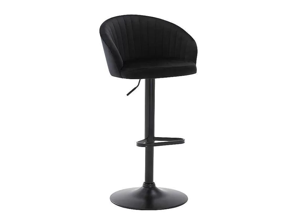 Promoções Sala*Vente-unique Conjunto De 2 Bancos Altos Tecido E Metal Preto - Doraliz