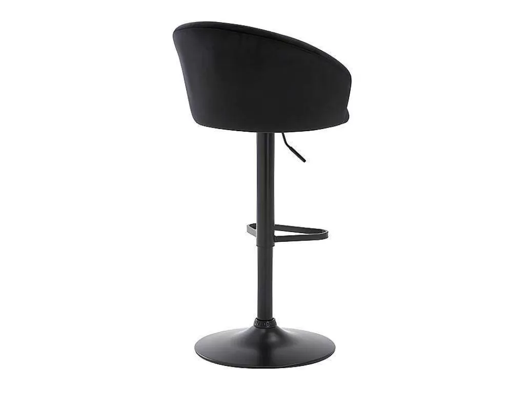 Promoções Sala*Vente-unique Conjunto De 2 Bancos Altos Tecido E Metal Preto - Doraliz