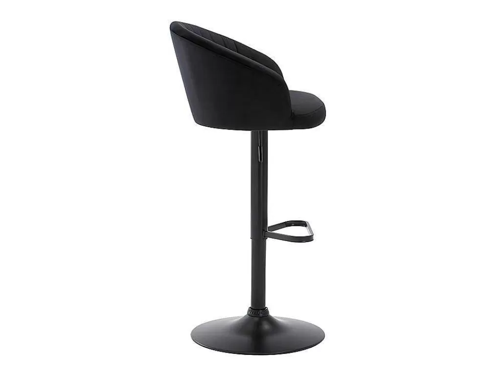 Promoções Sala*Vente-unique Conjunto De 2 Bancos Altos Tecido E Metal Preto - Doraliz