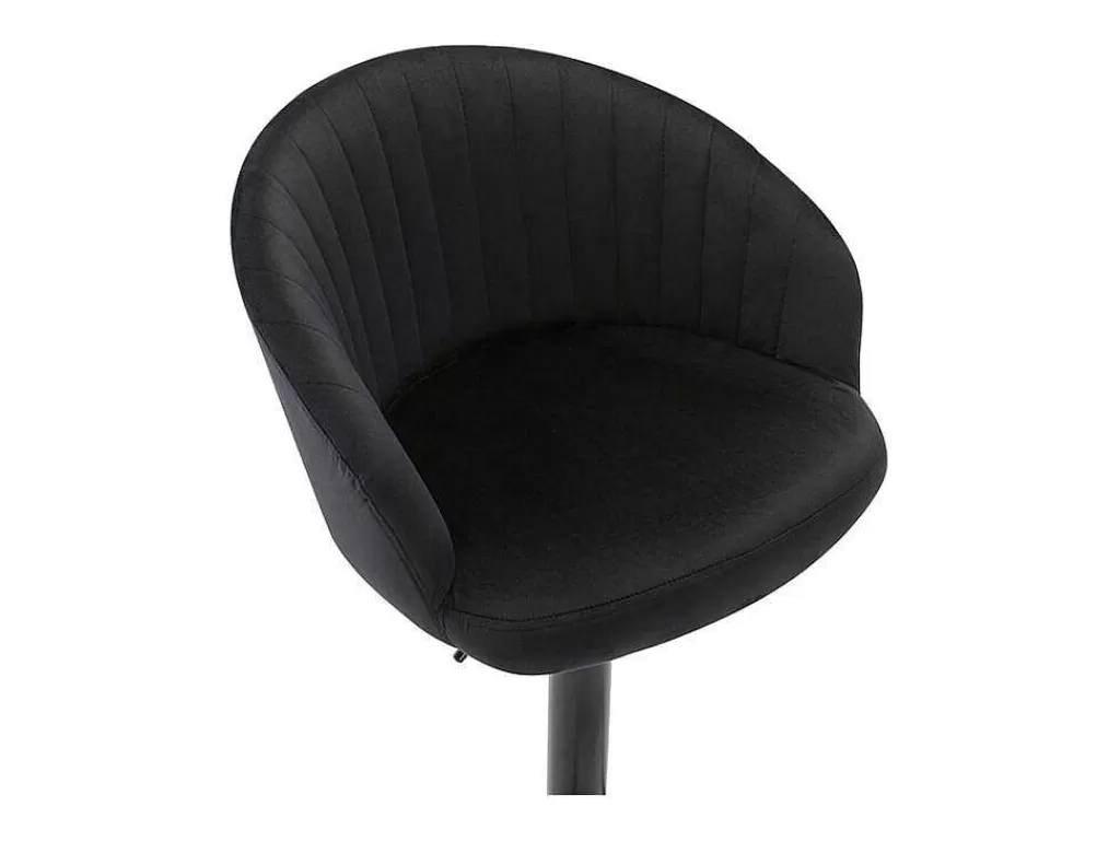 Promoções Sala*Vente-unique Conjunto De 2 Bancos Altos Tecido E Metal Preto - Doraliz