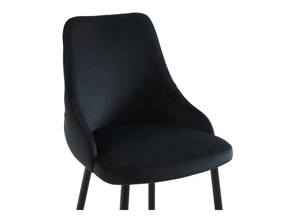 Promoções Sala*Vente-unique Conjunto De 2 Bancos Altos Veludo E Metal Preto - Vevlina