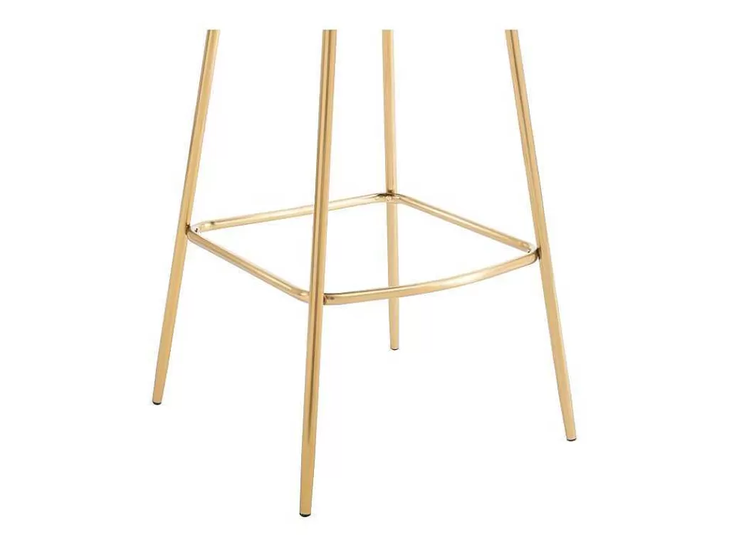 Bancos De Bar*Vente-unique Conjunto De 2 Bancos Em Veludo E Metal Cor Preto - Tanaro