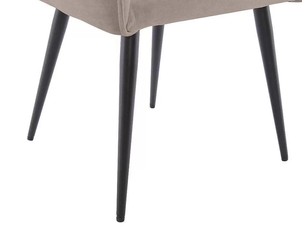 Promoções Sala*Vente-unique Conjunto De 2 Cadeiras Com Apoio De Bracos Tecido E Metal Preto, Cor Bege - Odilona