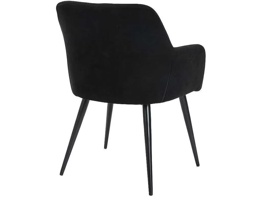 Cadeira*Vente-unique Conjunto De 2 Cadeiras Com Apoios De Bracos Em Tecido E Metal Preto - Heka