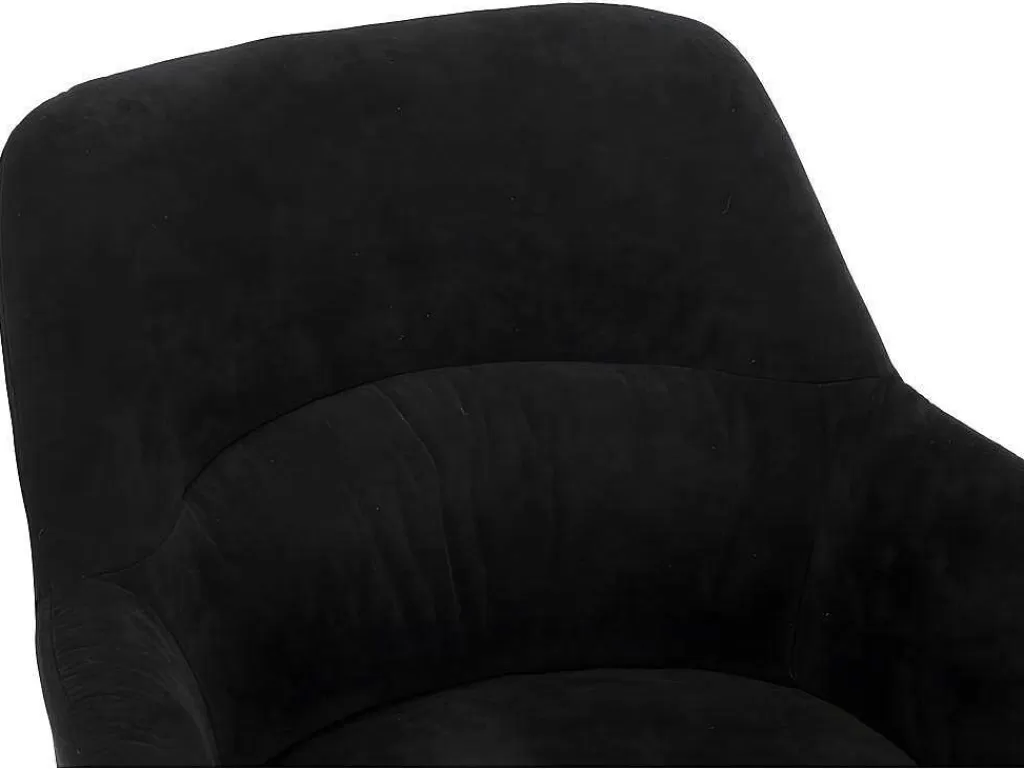Cadeira*Vente-unique Conjunto De 2 Cadeiras Com Apoios De Bracos Em Tecido E Metal Preto - Heka