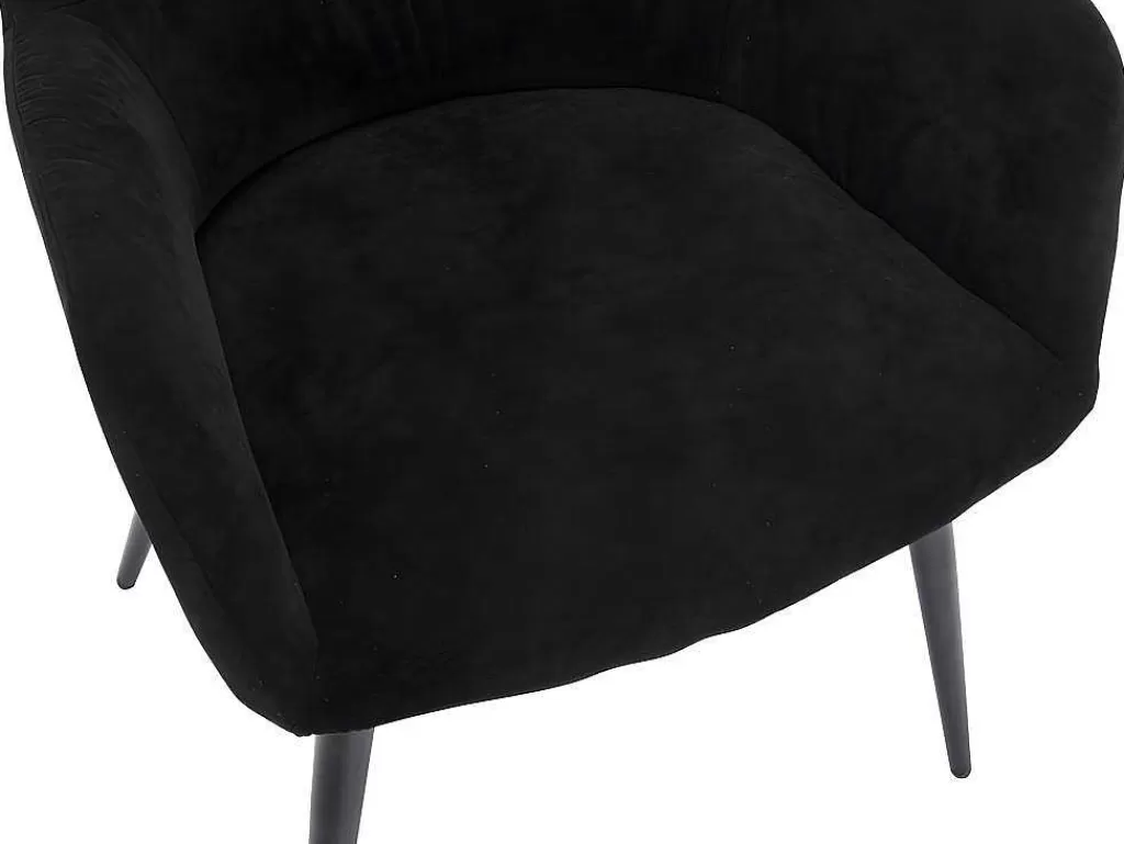 Cadeira*Vente-unique Conjunto De 2 Cadeiras Com Apoios De Bracos Em Tecido E Metal Preto - Heka