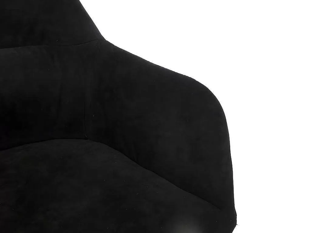 Cadeira*Vente-unique Conjunto De 2 Cadeiras Com Apoios De Bracos Em Tecido E Metal Preto - Heka
