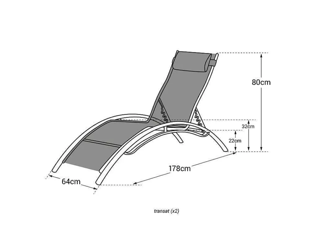 Espreguiçadeira*Happy Garden Conjunto De 2 Cadeiras De Conves Galapagos Em Têxtileno Rosa - Aluminio Branco