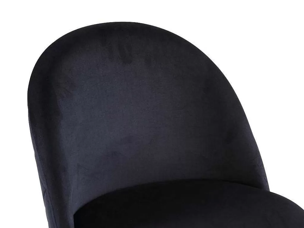 Cadeira*Vente-unique Conjunto De 2 Cadeiras Melbourne - Veludo E Metal Dourado - Preto