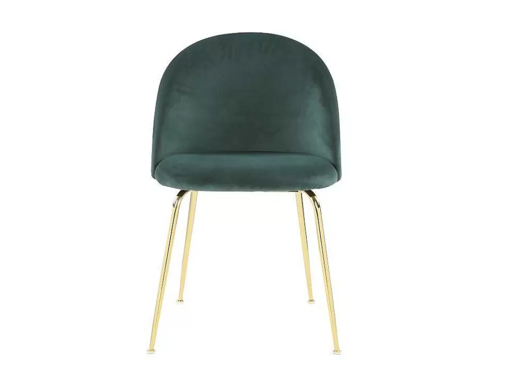 Promoções Sala*Vente-unique Conjunto De 2 Cadeiras Melbourne - Veludo E Metal Dourado - Verde