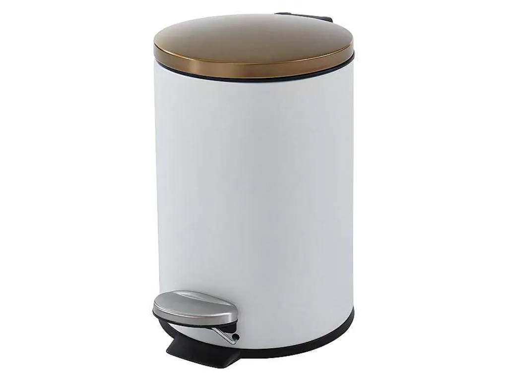 Acessórios E Arrumação De Cozinha*OZAIA Conjunto De 2 Caixotes Do Lixo Com Pedal Em Inox De 30 L E 3 L Cor Branco E Dourado - Pira