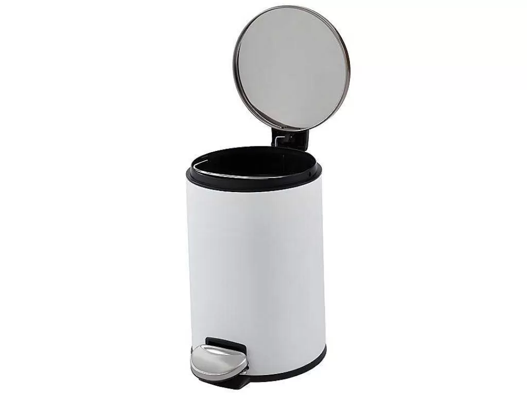 Acessórios E Arrumação De Cozinha*OZAIA Conjunto De 2 Caixotes Do Lixo Com Pedal Em Inox De 30 L E 3 L Cor Branco E Dourado - Pira