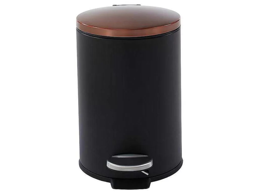 Acessórios E Arrumação De Cozinha*OZAIA Conjunto De 2 Caixotes Do Lixo Com Pedal Em Inox De 30 L E 3 L Cor Preto E Cobre - Pira