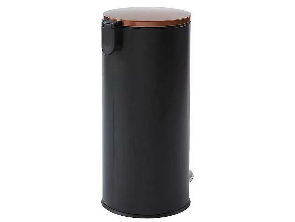 Acessórios E Arrumação De Cozinha*OZAIA Conjunto De 2 Caixotes Do Lixo Com Pedal Em Inox De 30 L E 3 L Cor Preto E Cobre - Pira