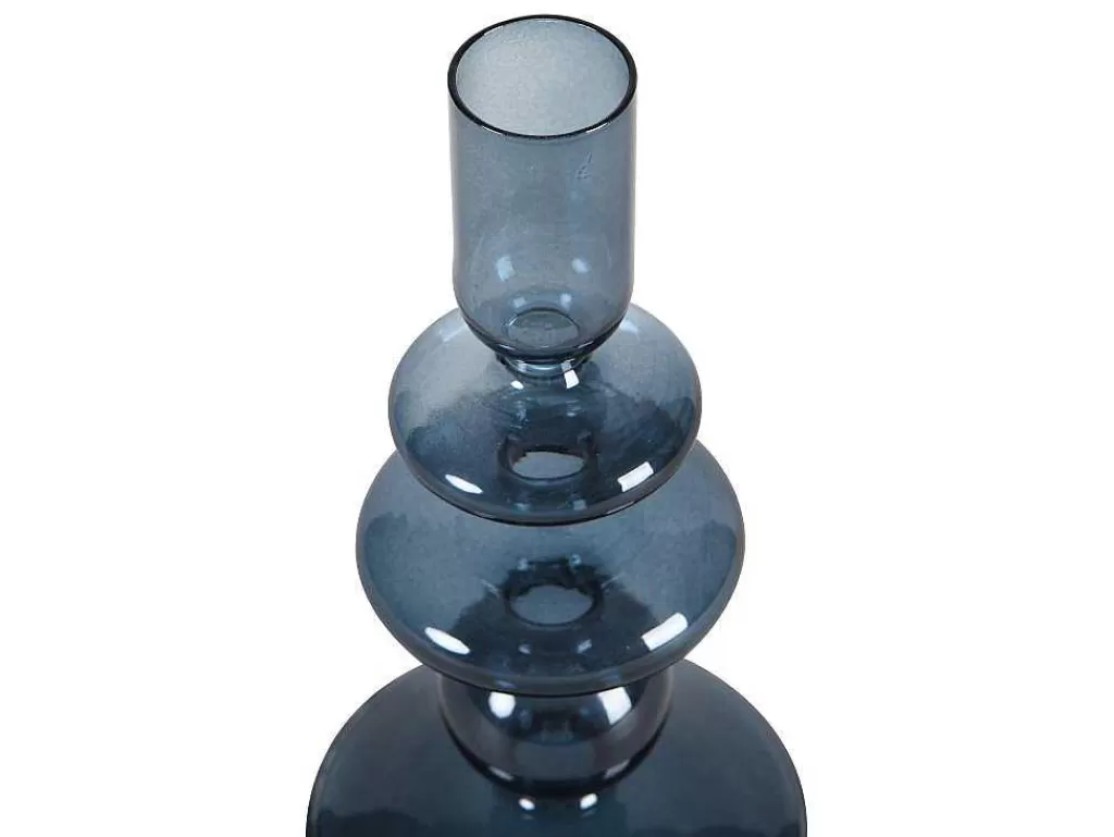 Castiçais Decorativos E Velas*OZAIA Conjunto De 2 Castiçais D. 9 X A. 21 Cm E D. 9 E A. 18,5 Cm Vidro Azul - Kandie